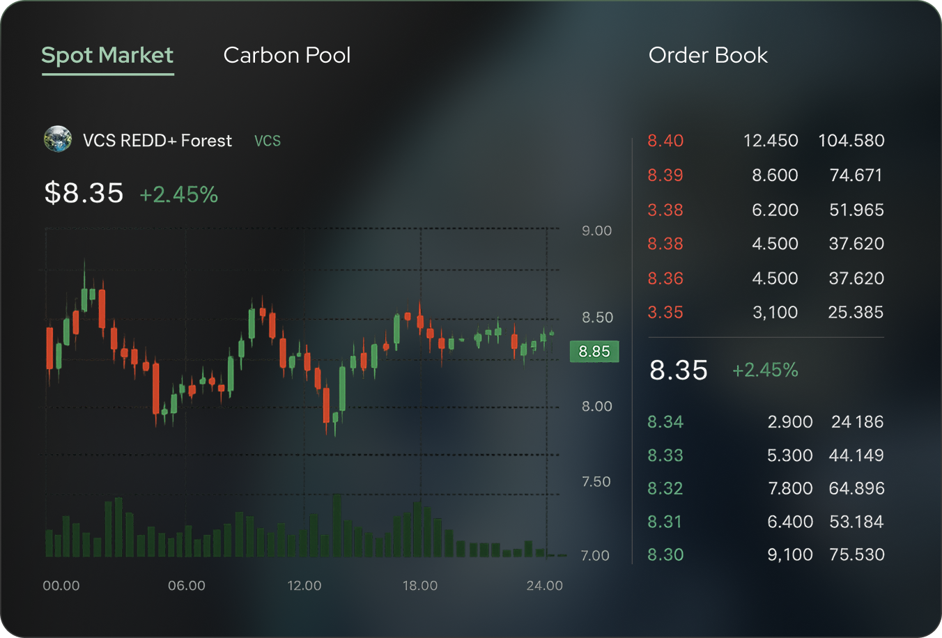 Spot Market Trading Interface
